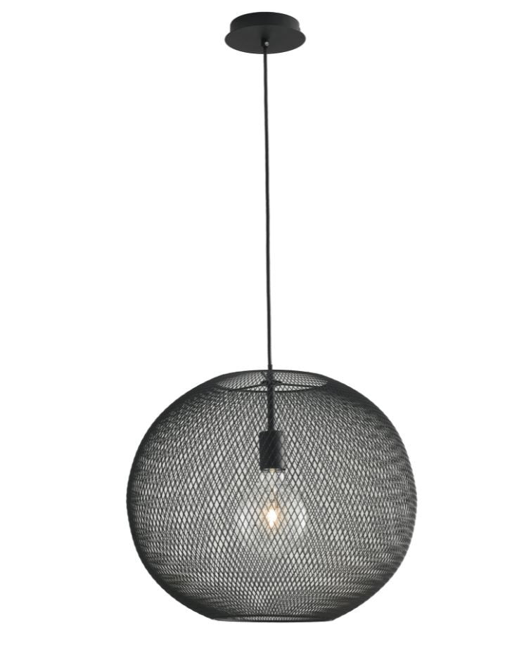 Sospensione sfera rete in metallo nero 1XE27 non incl. D.50cm ESEDRA Sospensione sfera rete in metallo nero 1XE27 non incl. D.50cm ESEDRA